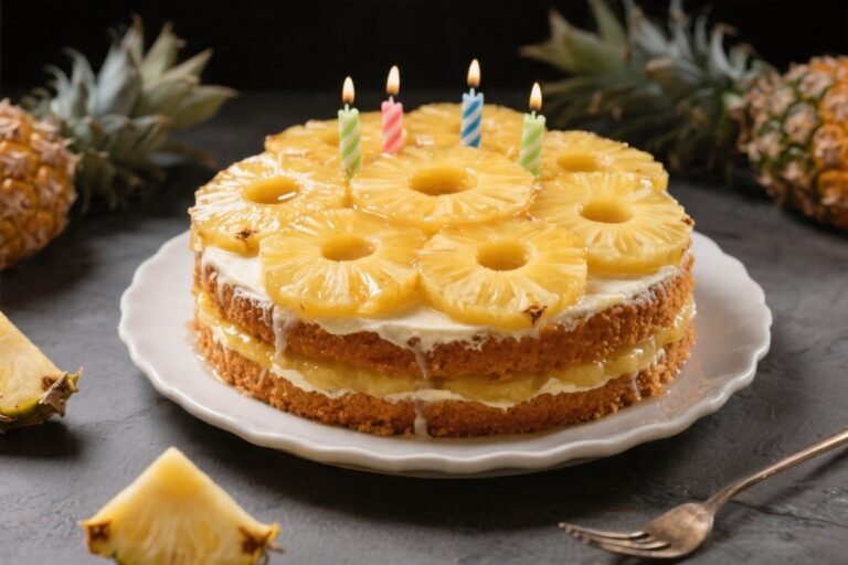 Pineapple Upside-Down Birthday Cake – A Bright, Buttery Classic