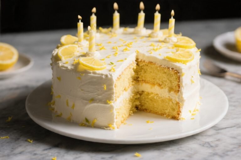 Lemon Zest Birthday Cake – Bright, Soft, and Celebration-Ready