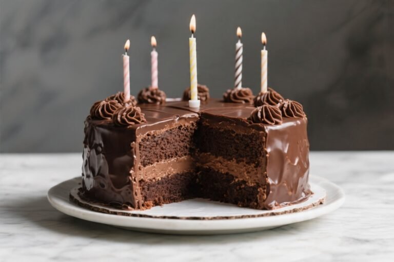 Rich Chocolate Fudge Birthday Cake – Deep, Moist, and Celebration-Ready